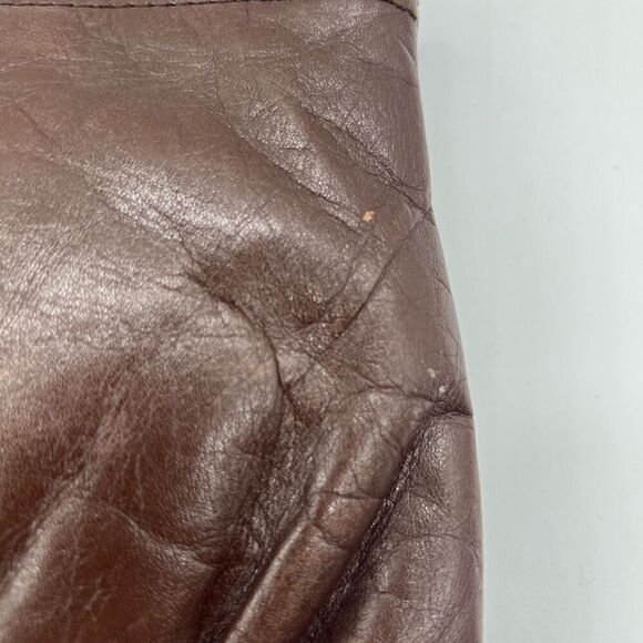Vintage Brown Genuine Leather Clutch Purse - Picture 8 of 10
